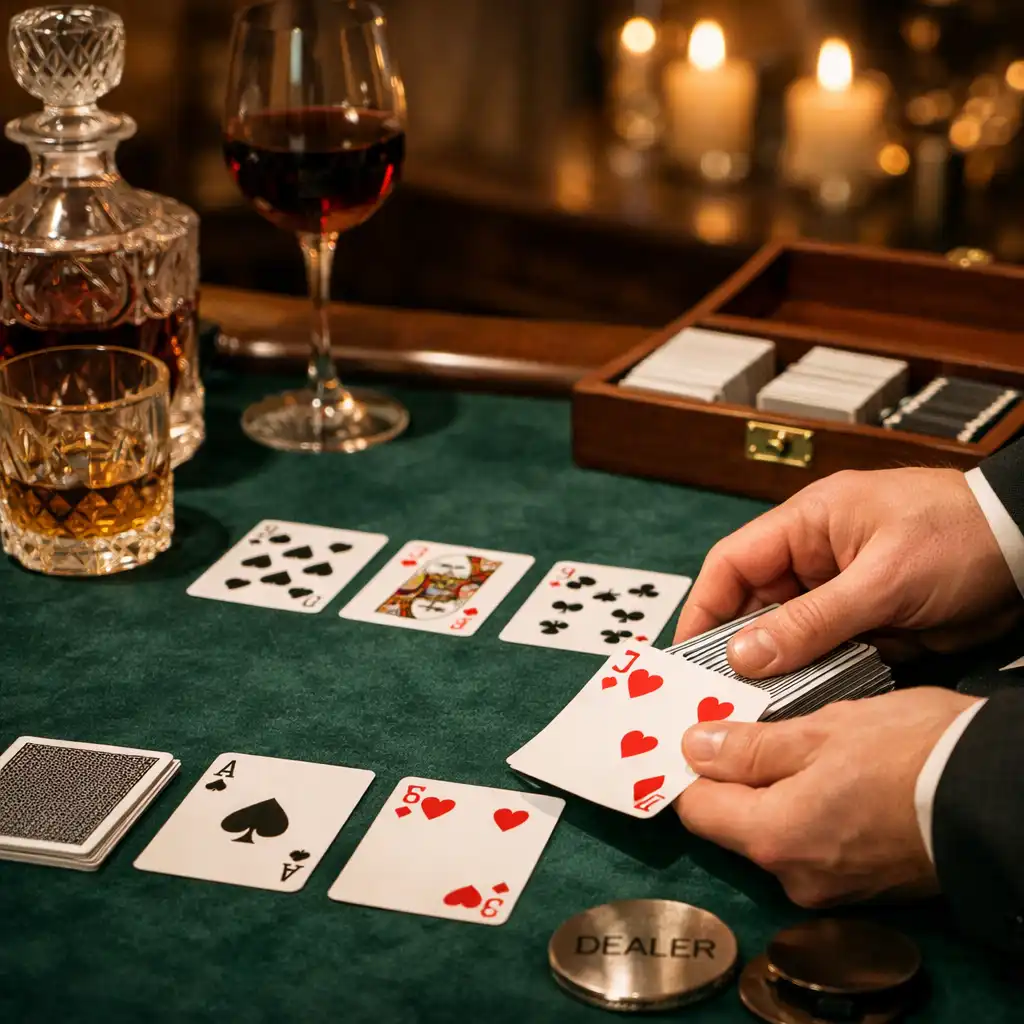 Salon intimiste aménagé pour une soirée poker privée